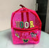 Personalized Kids Jelly Backpack with Patch and Initial Letter - Pink