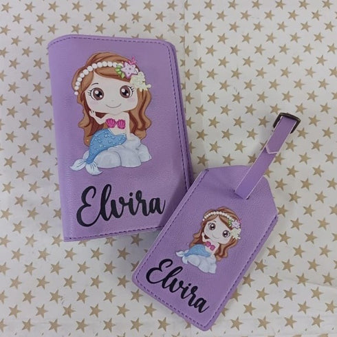 Personalized Kids Passport Cover - Luggage Tag Combo Gift Set