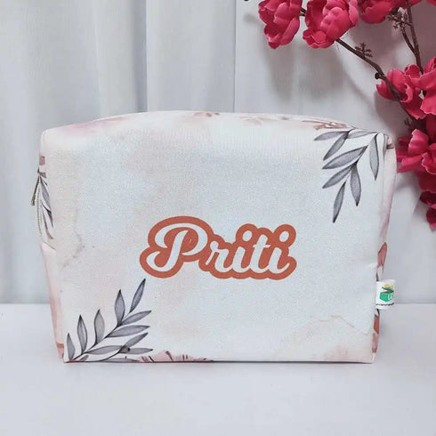 Personalized Leaf Printed Women Box Pouch