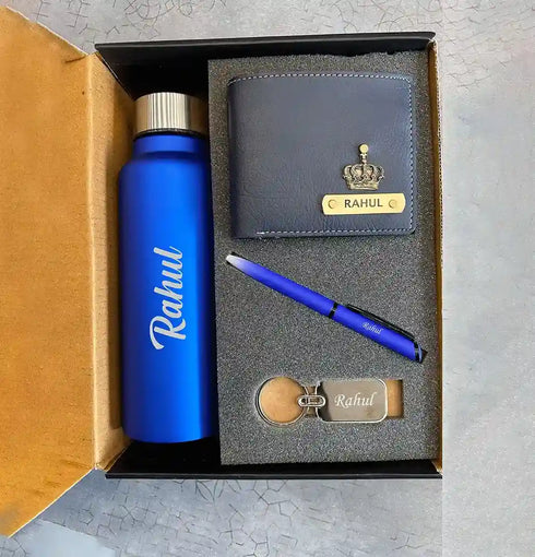 Personalized Men Wallet with Keychain Combo