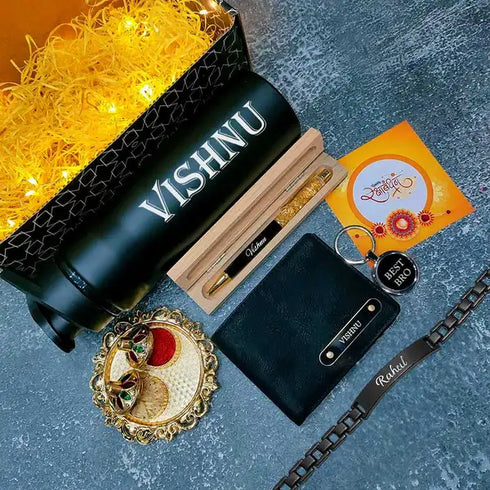 Personalized Men's Wallet Rakhi Gift Combo