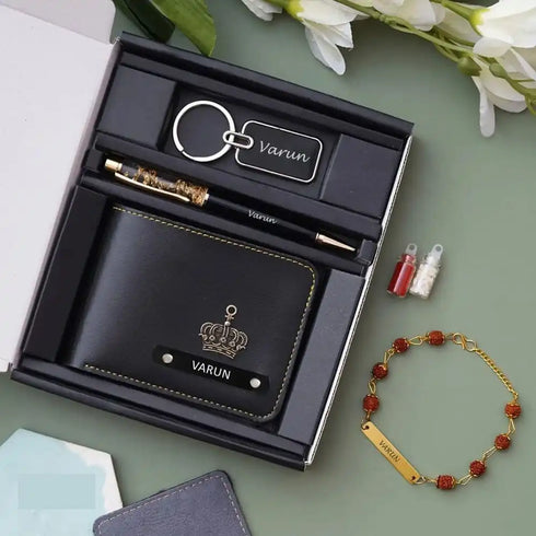 Customized Wallet Rakhi Combo For Brother