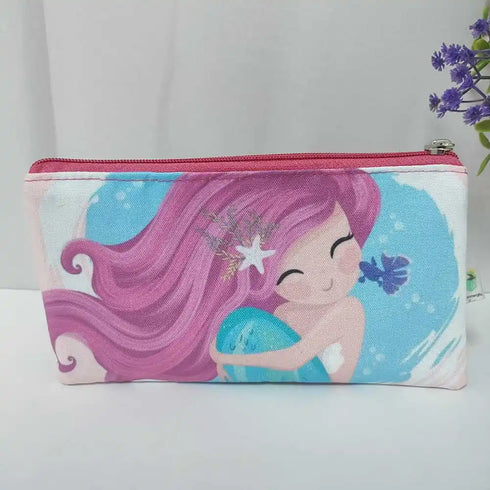 Personalized Mermaid Printed Pencil Pouch for Kids