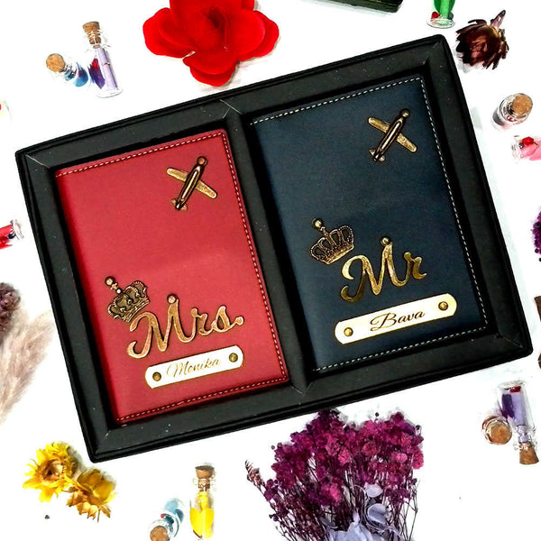 Personalized Mr & Mrs Couple Passport Covers - Uncommongifts.in
