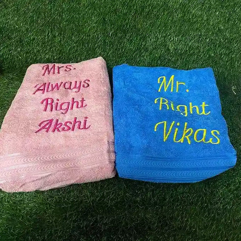 Personalized Mr & Mrs Couple Towel Set