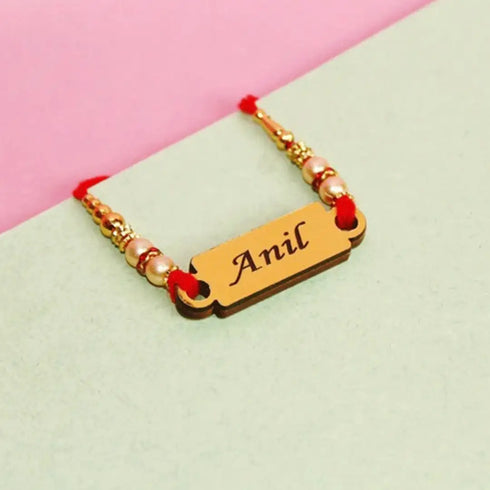 Personalized Name Rakhi with Beads