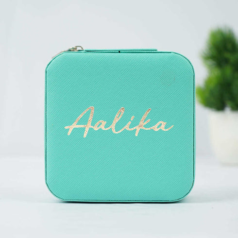 Personalized Organizer Jewellery Box for Women - Turquoise