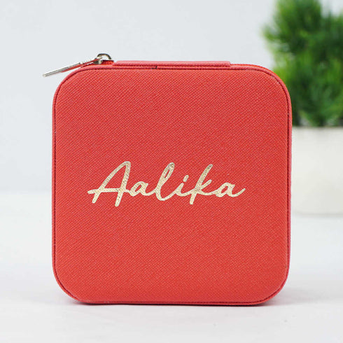 Personalized Organizer Jewellery Box for Women - Red