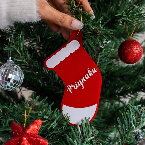 Personalized Ornament Stocking With Name