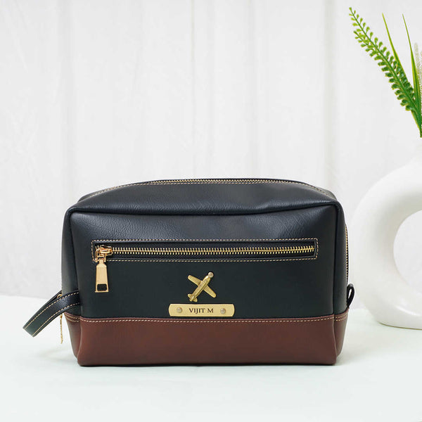 Personalized PU Box Pouch with Charm- Black - Uncommongifts.in