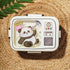 Personalized Panda Theme Steel Compartment Lunch Box For Kids