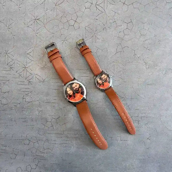 Personalized Photo Couple Watch Set | Valentine Gifts