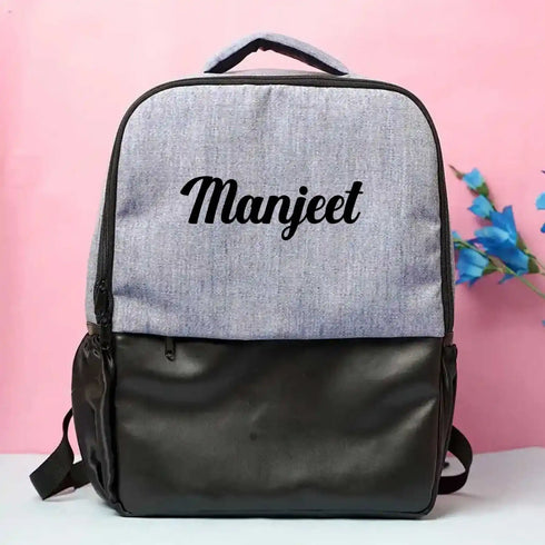 Personalized Printed Canvas & PU Backpack