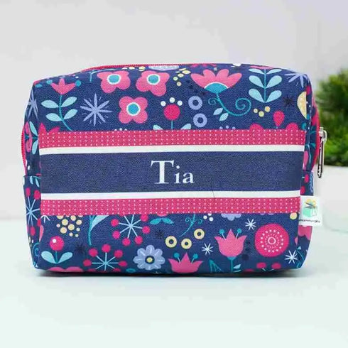 Personalized Floral Printed Box Pouch for Kids