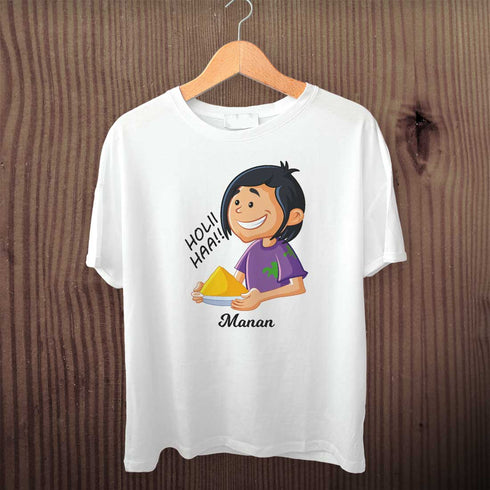 Personalized Printed Holi T-Shirt for a Colorful Celebration - Uncommongifts.in