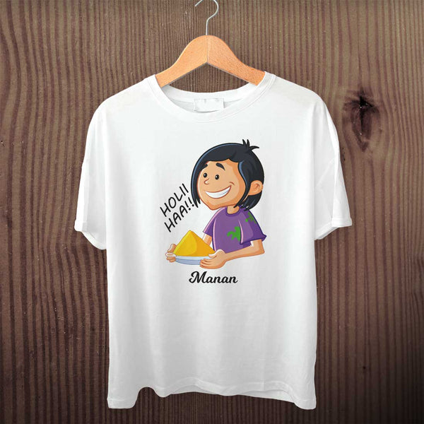 Personalized Printed Holi T-Shirt for a Colorful Celebration - Uncommongifts.in
