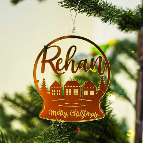 Personalized Round Acrylic Ornament For Christmas