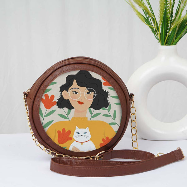 Personalized Round Sling Bag for Your Adventures - Uncommongifts.in