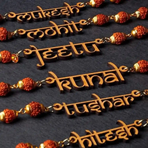 Personalized Rudraksha Name Rakhi
