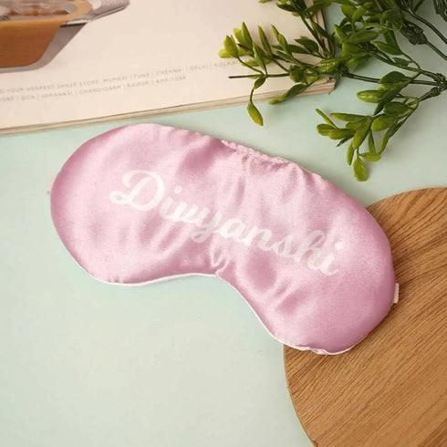 Personalized Satin Printed Eye Mask - Pink