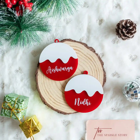 Personalised Snow Bauble Christmas Ornament