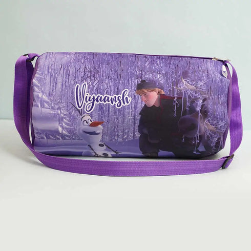 Personalized Snowman Printed Sling Duffle Bag for Kids