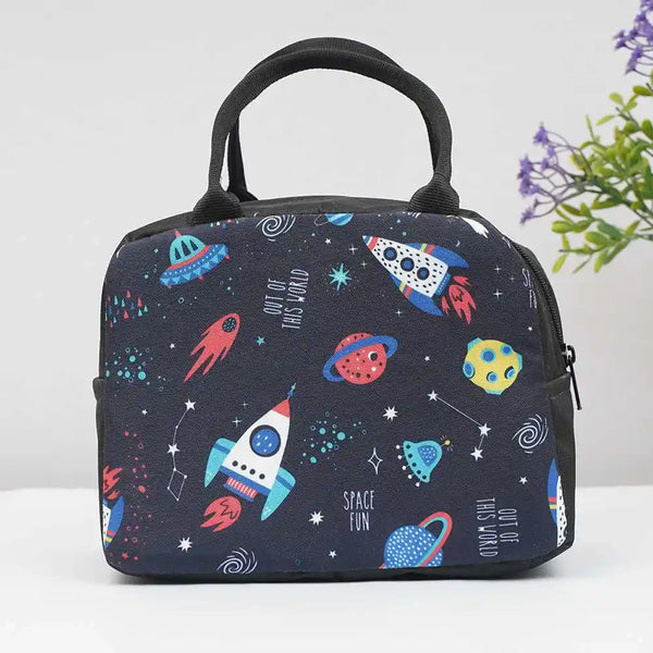 Personalized Space Printed Kids Lunch Bag With Handle