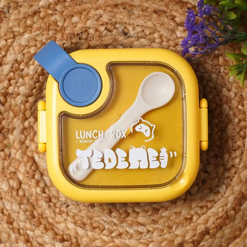 Personalized Square Shape Lunch Box - Blue