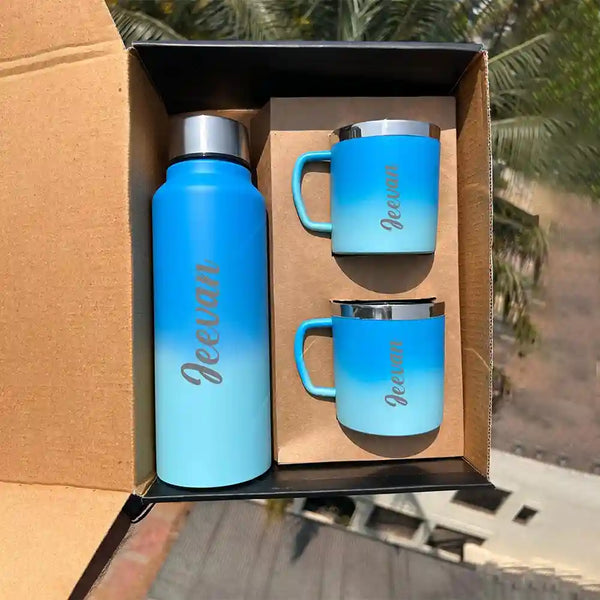 Personalized Stainless Steel Bottle with Cup Set