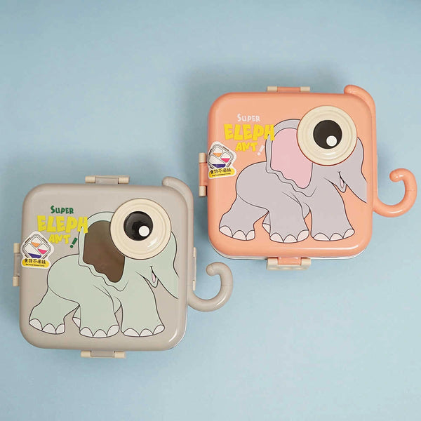 Personalized Stainless Steel Elephant Theme Lunch Box for Kids