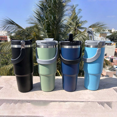 Personalized Stainless Steel Insulated Flask Carry Handle Car Mug