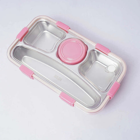Personalized Stainless Steel Lunch Box for Kids - Pink