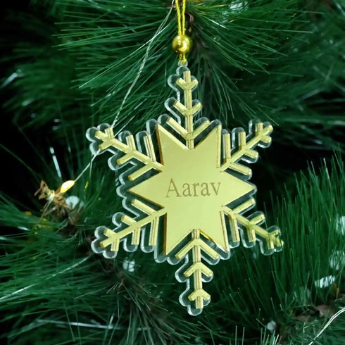 Personalized Star Flakes Acrylic Ornament For Christmas