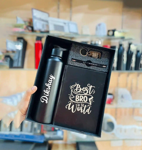 Personalized Steel Bottle with Diary Set Combo