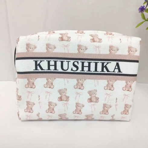 Personalized Teddy Printed Box Pouch for Kids