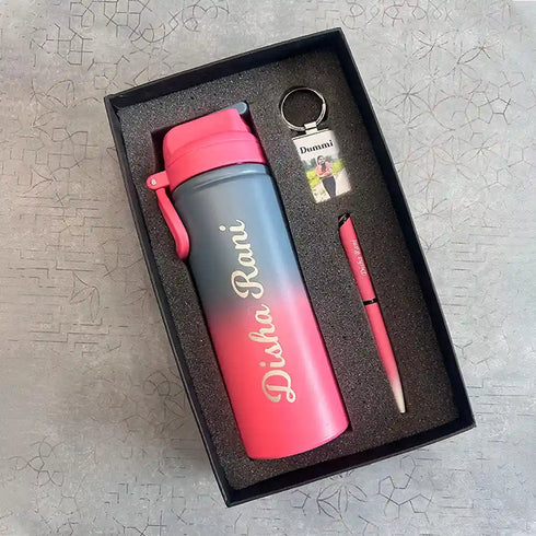 Personalized Titanium Flask Combo