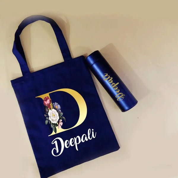 Personalized Tote Bag with Temperature Bottle 500ml