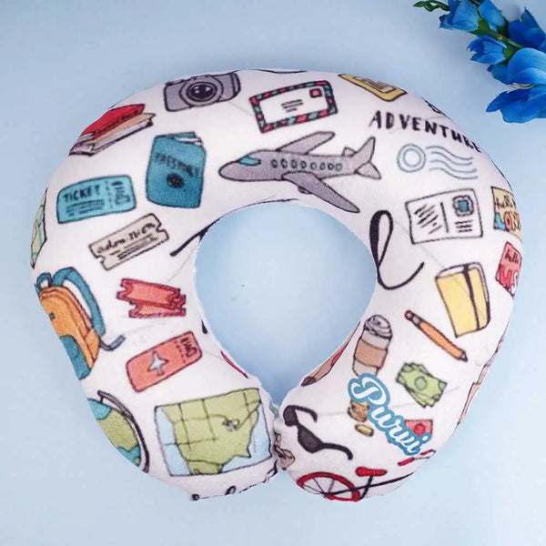 Personalized Travel Printed Neck Pillow for Kids