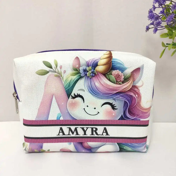Personalized Unicorn Printed Box Pouch for Kids