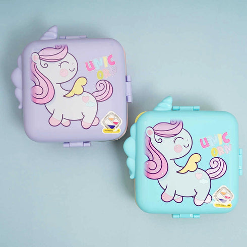 Personalized Unicorn Theme Steel Compartment Lunch Box for Kids