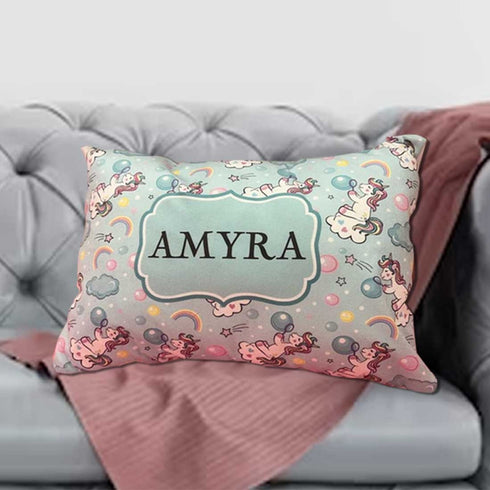 Personalized Unicorns Printed Pillow - Uncommongifts.in