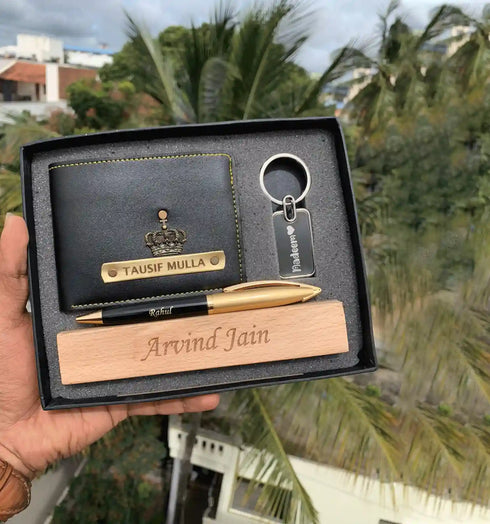 Personalized Mens Wallet Combo With Charms