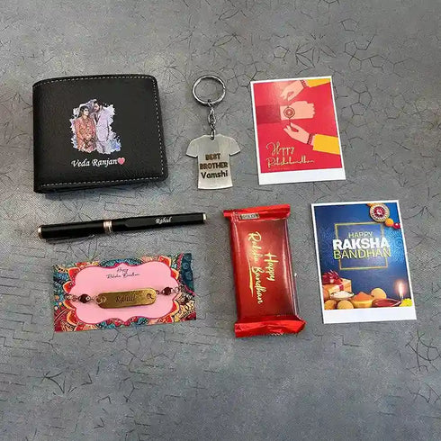 Personalized Wallet Rakhi Combo