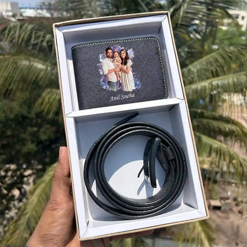 Personalized Wallet with Belt Combo