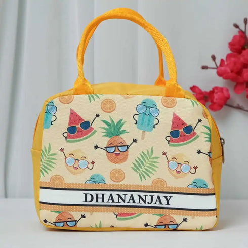 Personalized Watermelon Printed Kids Lunch Bag With Handle