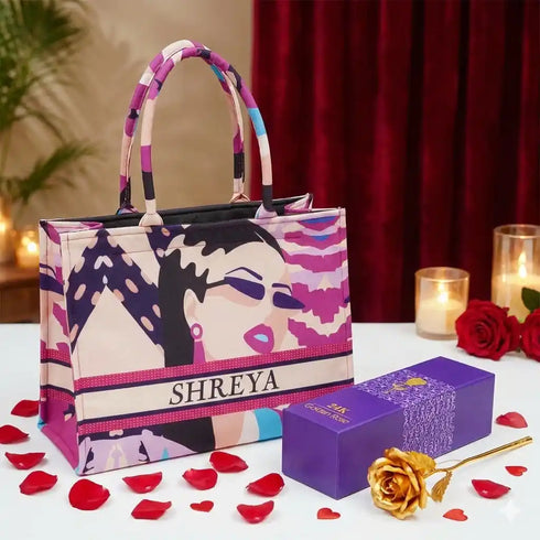 Personalized Women Box Bag Valentines Gift Combo