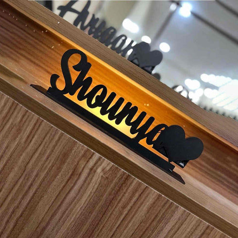Personalized Wooden LED Name Heart Plate