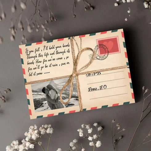 Personalized Wooden Postcard for Valentine's Day