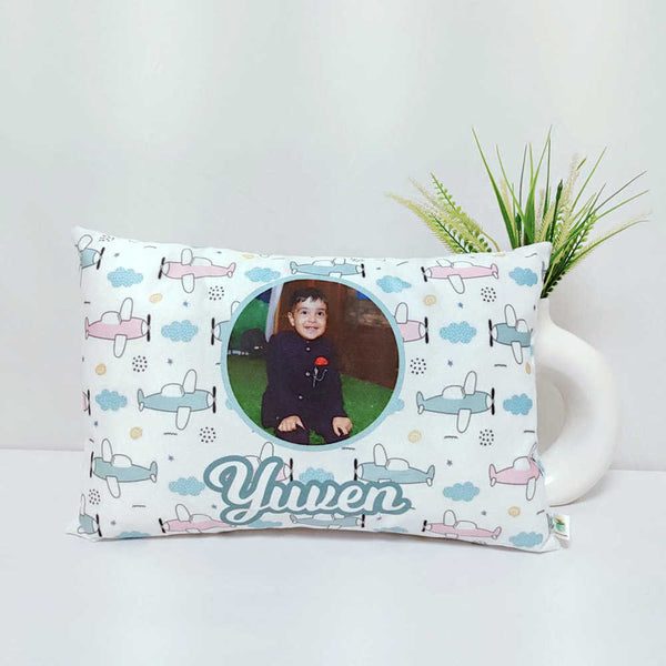 Personalized Airplane Printed Kids Photo Pillow