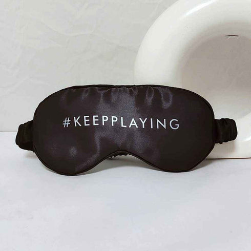 Keep Playing Black Printed Eye Mask